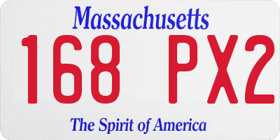 MA license plate 168PX2