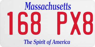 MA license plate 168PX8