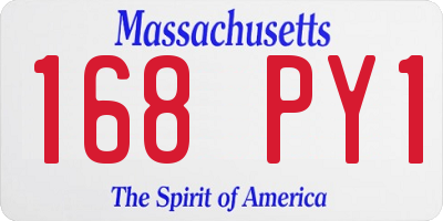 MA license plate 168PY1