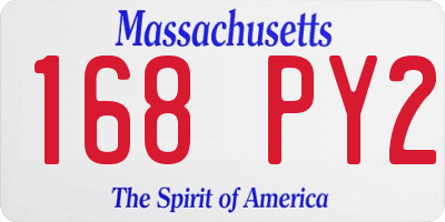 MA license plate 168PY2