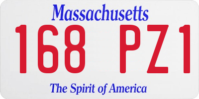 MA license plate 168PZ1