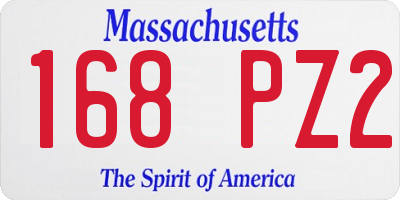 MA license plate 168PZ2