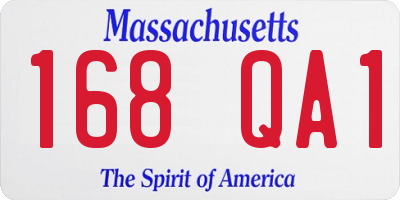 MA license plate 168QA1