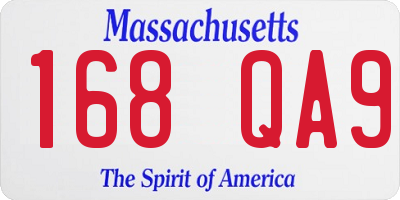 MA license plate 168QA9