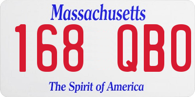 MA license plate 168QB0