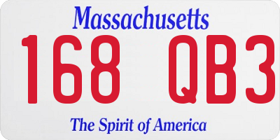 MA license plate 168QB3
