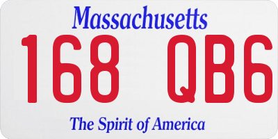 MA license plate 168QB6