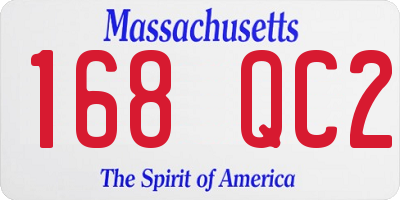 MA license plate 168QC2