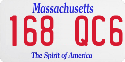 MA license plate 168QC6