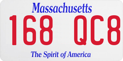 MA license plate 168QC8