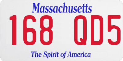MA license plate 168QD5