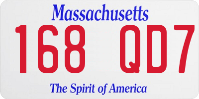 MA license plate 168QD7