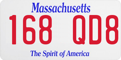 MA license plate 168QD8