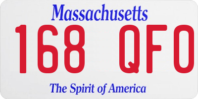 MA license plate 168QF0