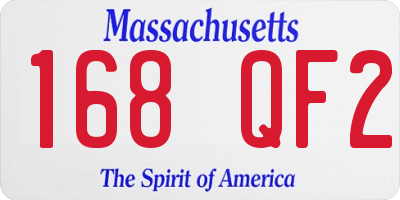 MA license plate 168QF2
