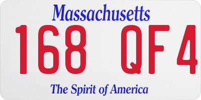 MA license plate 168QF4