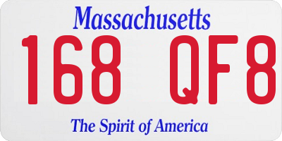 MA license plate 168QF8