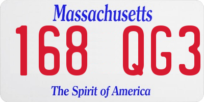 MA license plate 168QG3
