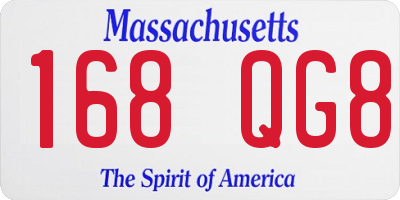 MA license plate 168QG8