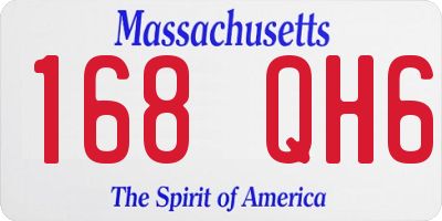 MA license plate 168QH6