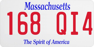 MA license plate 168QI4