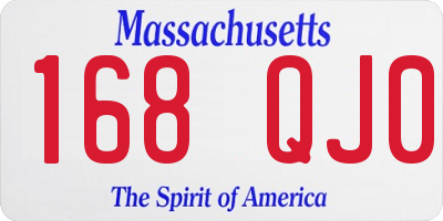 MA license plate 168QJ0