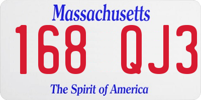 MA license plate 168QJ3