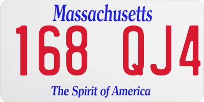 MA license plate 168QJ4