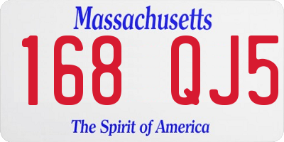 MA license plate 168QJ5