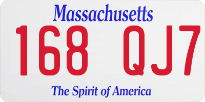 MA license plate 168QJ7