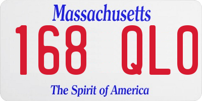 MA license plate 168QL0