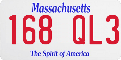 MA license plate 168QL3