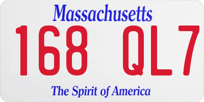 MA license plate 168QL7