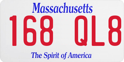 MA license plate 168QL8