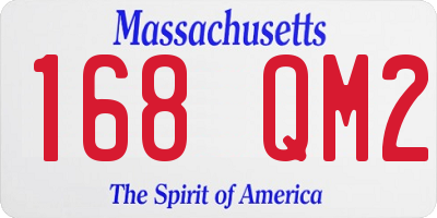 MA license plate 168QM2