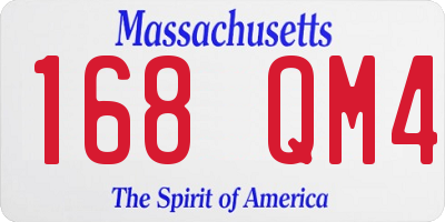MA license plate 168QM4