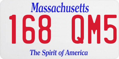 MA license plate 168QM5