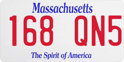 MA license plate 168QN5