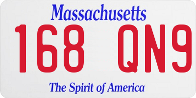 MA license plate 168QN9