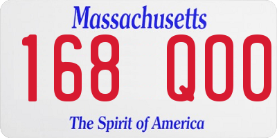 MA license plate 168QO0