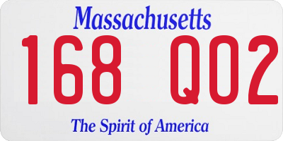 MA license plate 168QO2