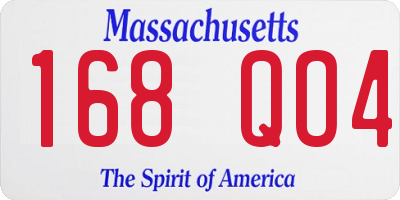 MA license plate 168QO4