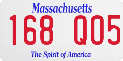 MA license plate 168QO5