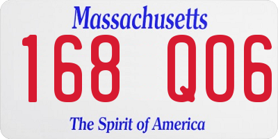 MA license plate 168QO6