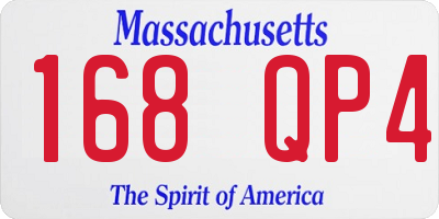 MA license plate 168QP4
