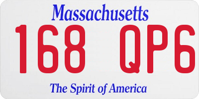 MA license plate 168QP6