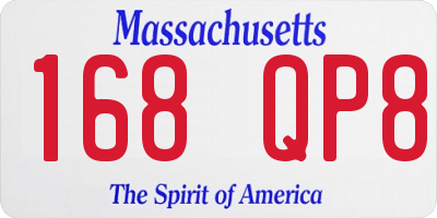 MA license plate 168QP8