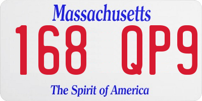 MA license plate 168QP9