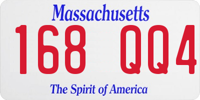 MA license plate 168QQ4