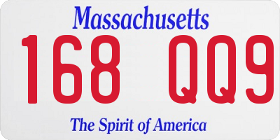 MA license plate 168QQ9